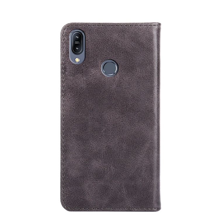 For Asus Zenfone Max M2 ZB633KL Non-Magnetic Retro Texture Leather Phone Case