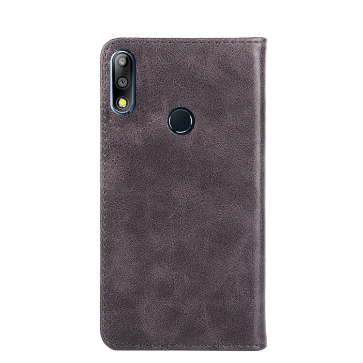For Asus Zenfone Max Pro M2 ZB631KL Non-Magnetic Retro Texture Leather Phone Case