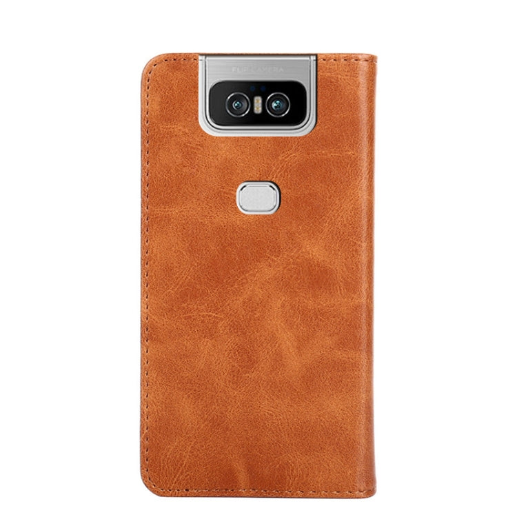 For Asus Zenfone 6 ZS630KL Non-Magnetic Retro Texture Leather Phone Case