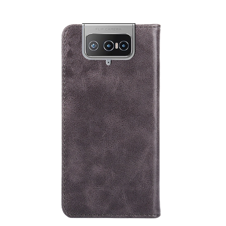 For Asus Zenfone 8 Flip ZS672KS Non-Magnetic Retro Texture Leather Phone Case