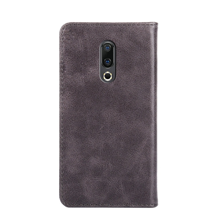 For Meizu 16 / 16 Plus Non-Magnetic Retro Texture Leather Phone Case