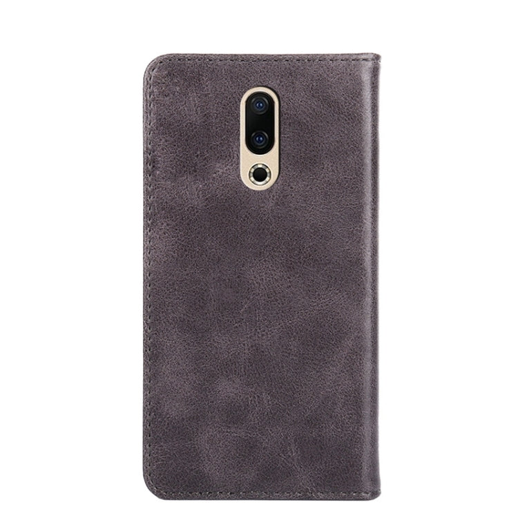 For Meizu 16X Non-Magnetic Retro Texture Leather Phone Case