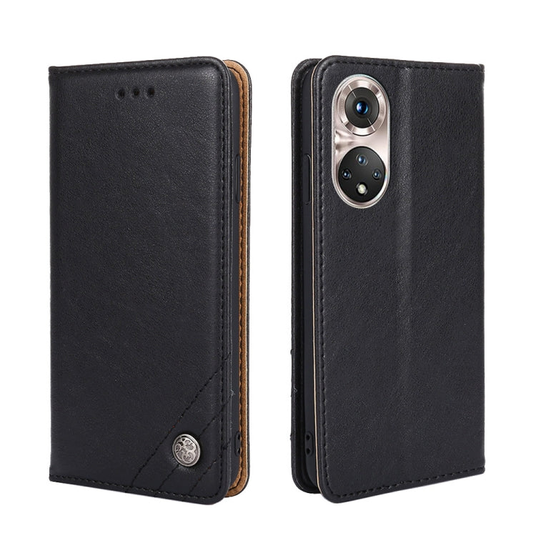 For Honor 50 Pro Non-Magnetic Retro Texture Leather Phone Case