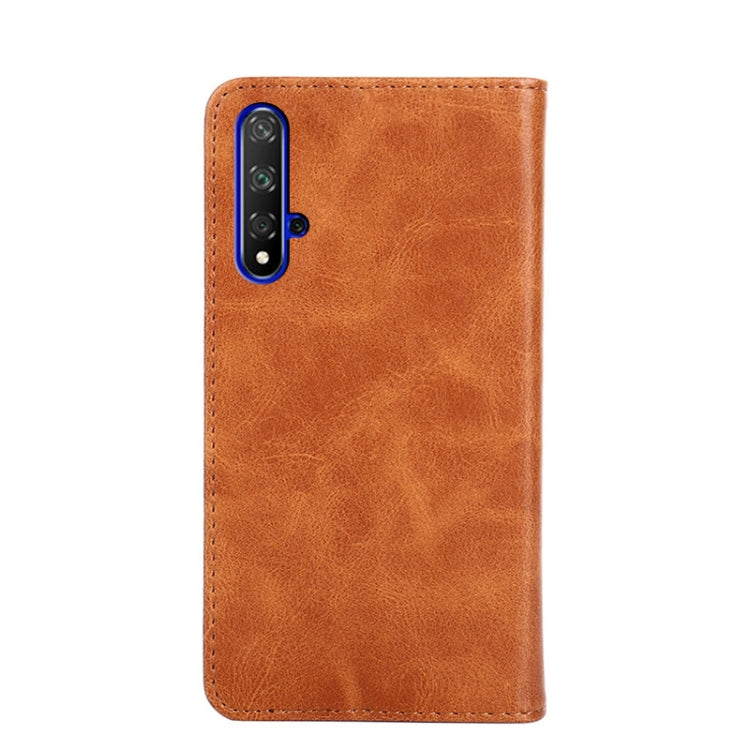 For Honor 20 Non-Magnetic Retro Texture Leather Phone Case