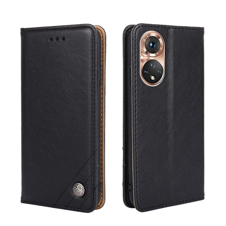 For Honor 50 Non-Magnetic Retro Texture Leather Phone Case