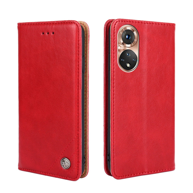 For Honor 50 Non-Magnetic Retro Texture Leather Phone Case