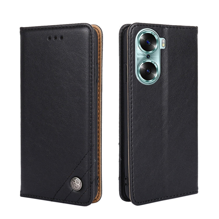 For Honor 60 Non-Magnetic Retro Texture Leather Phone Case