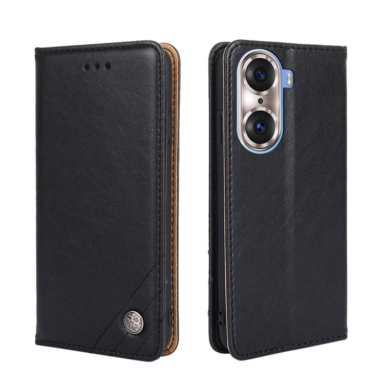 For Honor 60 Pro Non-Magnetic Retro Texture Leather Phone Case