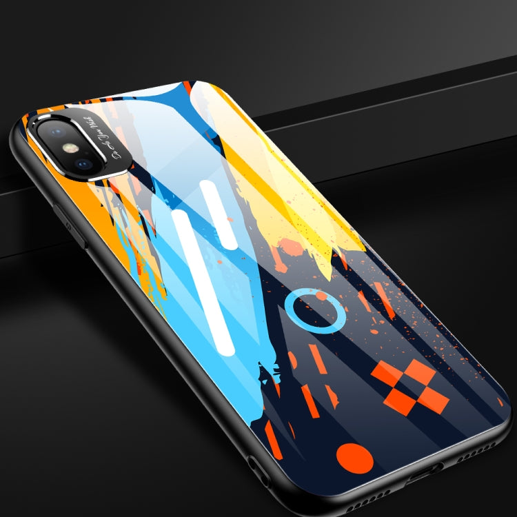 For iPhone XR Shockproof Full Coverage Colorful Glass Mirror Protective Case