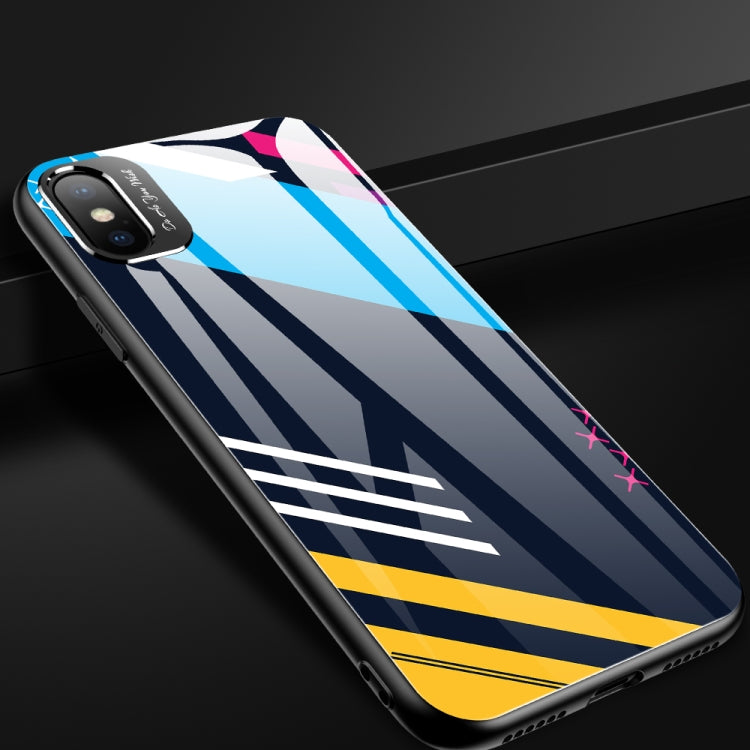 For iPhone XR Shockproof Full Coverage Colorful Glass Mirror Protective Case