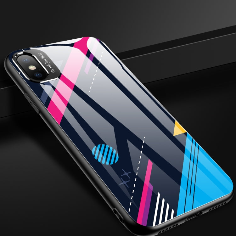 For iPhone XR Shockproof Full Coverage Colorful Glass Mirror Protective Case