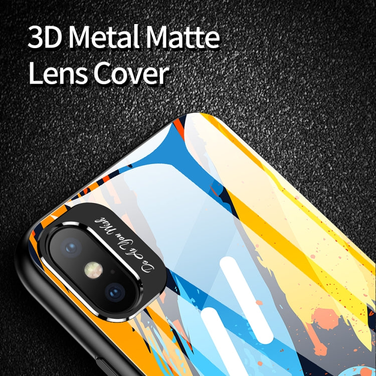 For iPhone XR Shockproof Full Coverage Colorful Glass Mirror Protective Case