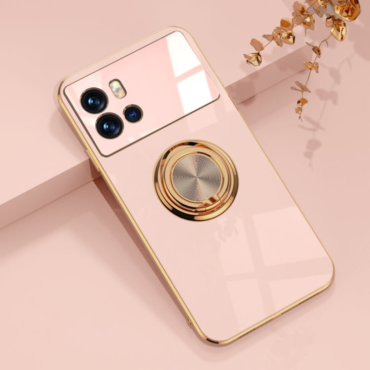 For vivo iQOO 9 6D Electroplating Full Coverage Silicone Phone Case with Magnetic Ring Holder