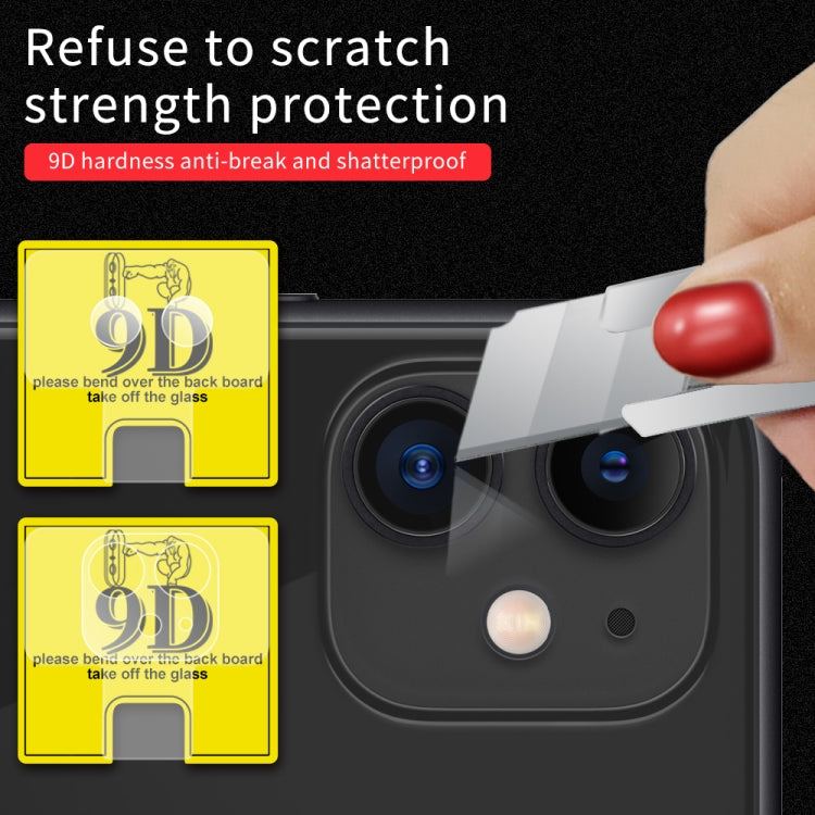 For iPhone 11 9D Transparent Rear Camera Lens Protector Tempered Glass Film Combination Packages