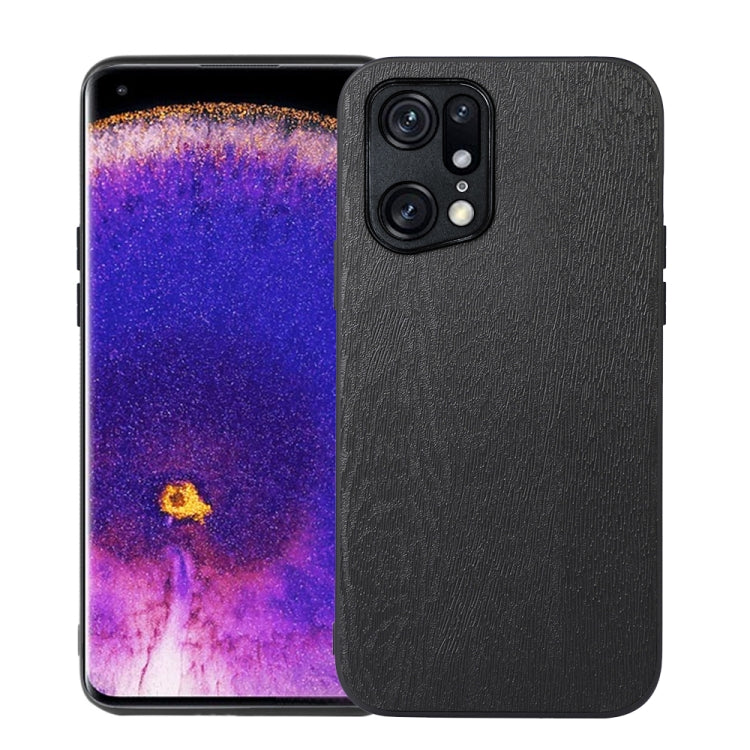 For OPPO Find X5 Pro Wood Texture PU Phone Case