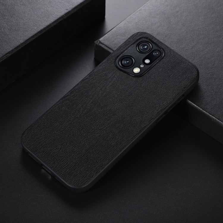 For OPPO Find X5 Pro Wood Texture PU Phone Case