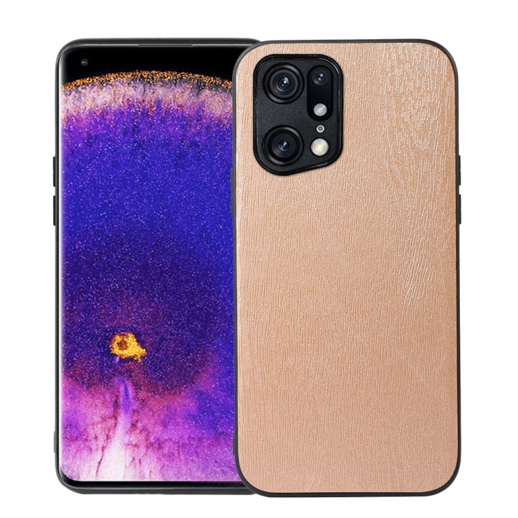For OPPO Find X5 Pro Wood Texture PU Phone Case