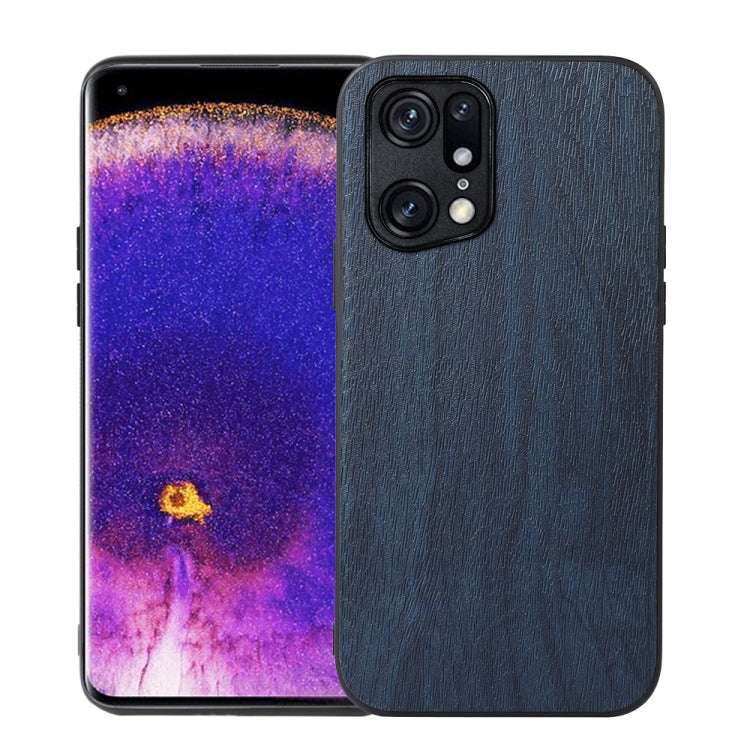 For OPPO Find X5 Pro Wood Texture PU Phone Case