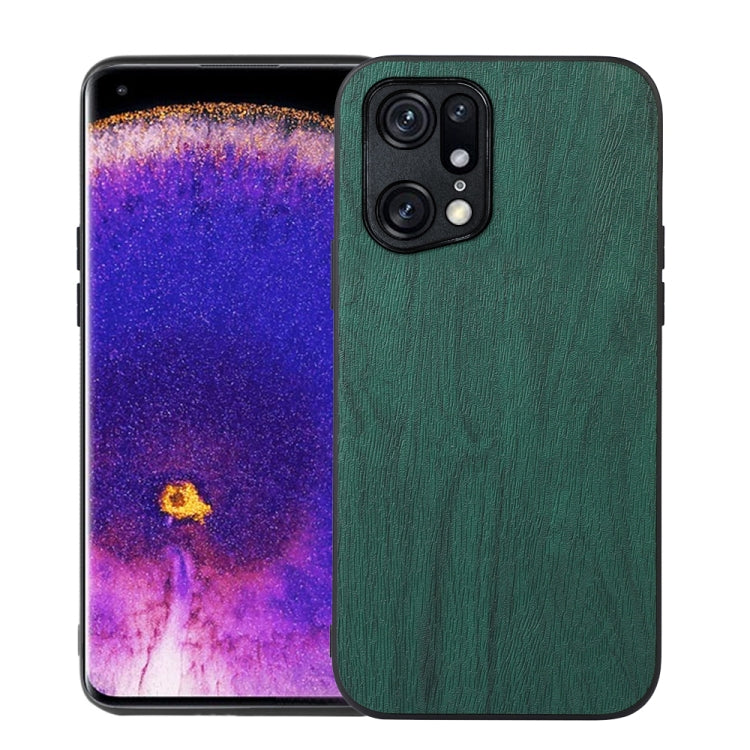 For OPPO Find X5 Pro Wood Texture PU Phone Case