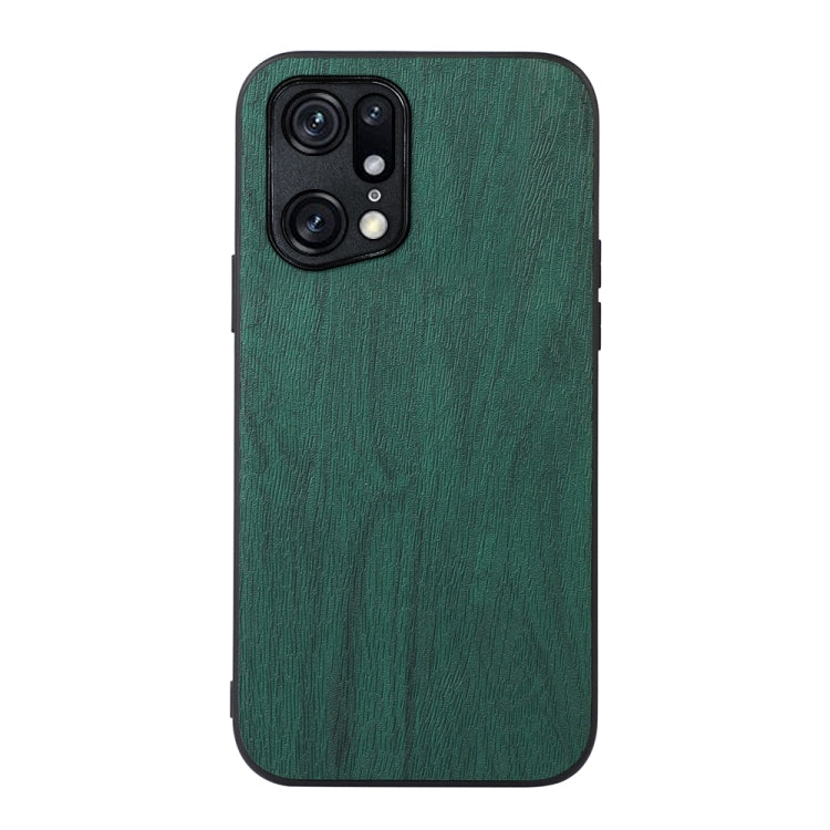 For OPPO Find X5 Pro Wood Texture PU Phone Case