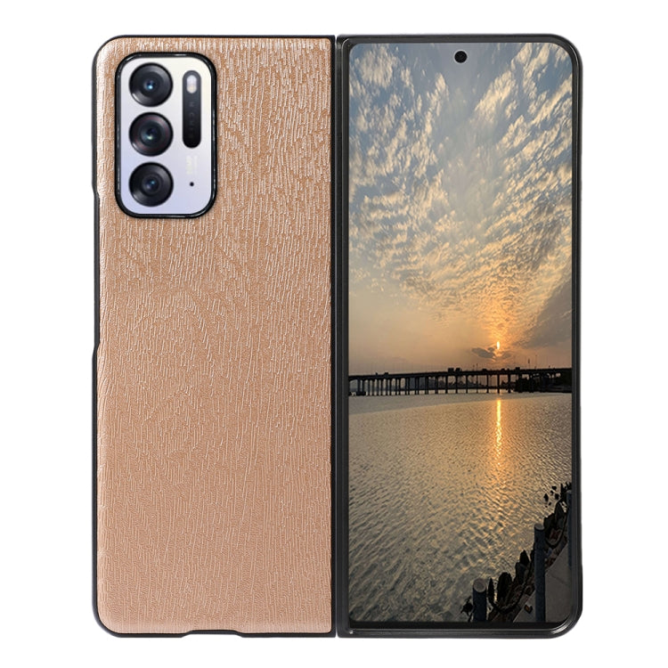For OPPO Find N Wood Texture PU Phone Case