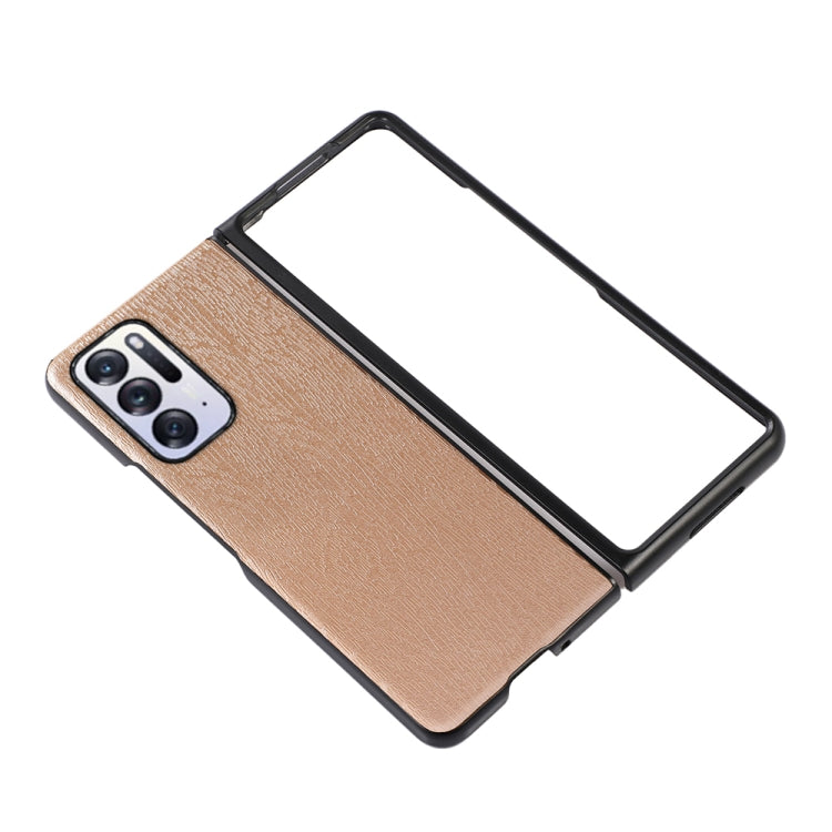 For OPPO Find N Wood Texture PU Phone Case