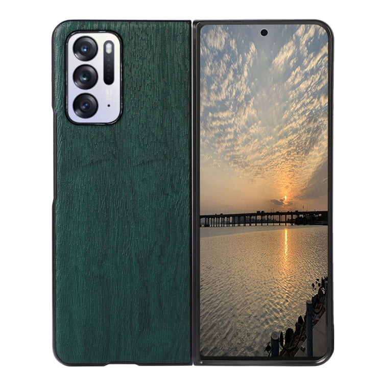For OPPO Find N Wood Texture PU Phone Case
