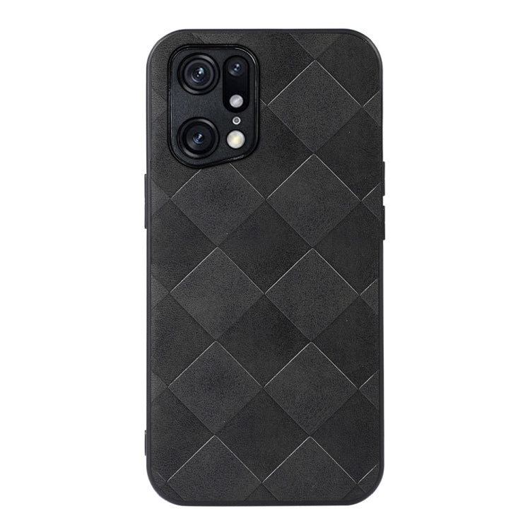 For OPPO Find X5 Pro Weave Plaid PU Phone Case