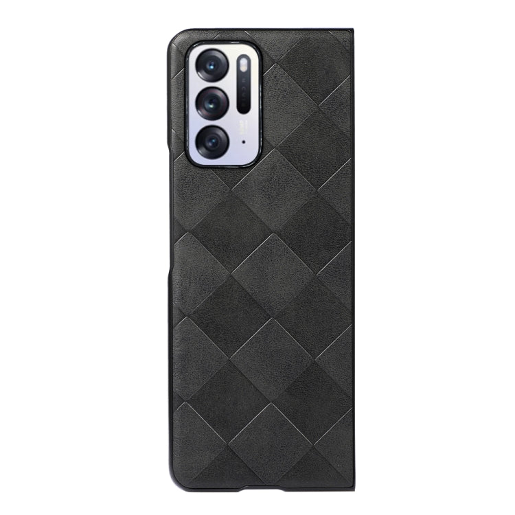 For OPPO Find N Weave Plaid PU Phone Case