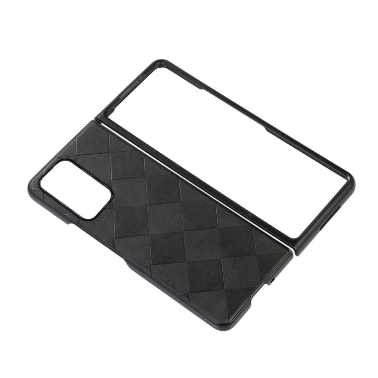 For OPPO Find N Weave Plaid PU Phone Case