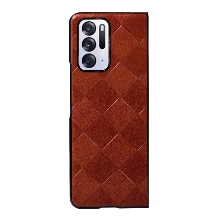 For OPPO Find N Weave Plaid PU Phone Case