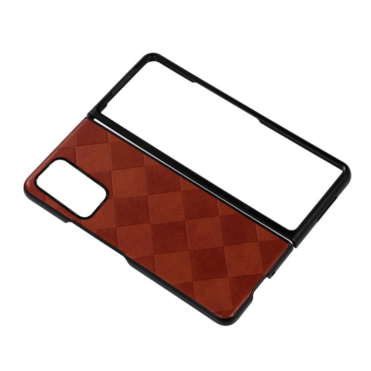 For OPPO Find N Weave Plaid PU Phone Case