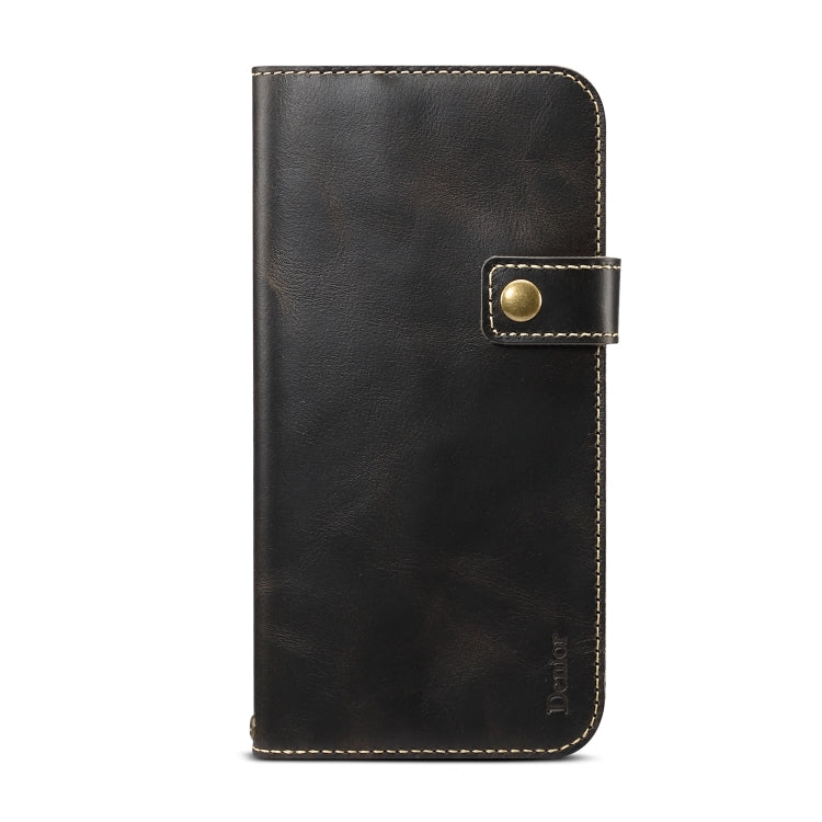 For iPhone 7 Plus / 8 Plus Denior Oil Wax Cowhide DK Magnetic Button Horizontal Flip Leather Case with Holder & Card Slots & Wallet