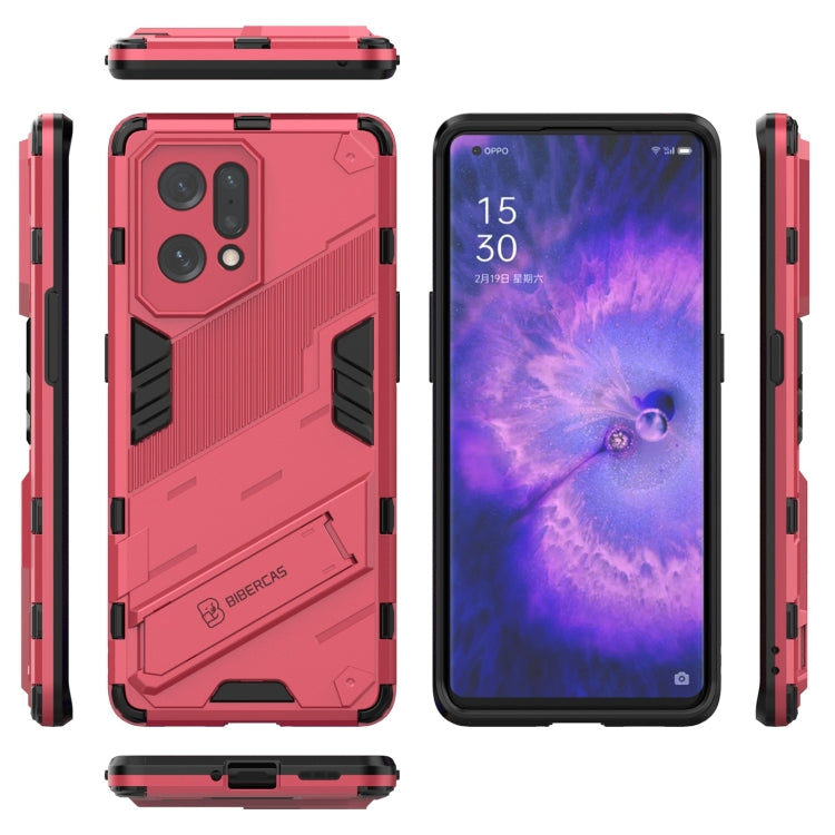For OPPO Find X5 Punk Armor 2 in 1 PC + TPU Shockproof Phone Case with Invisible Holder