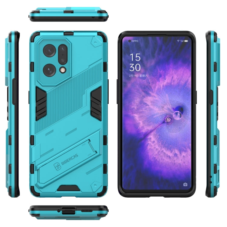 For OPPO Find X5 Punk Armor 2 in 1 PC + TPU Shockproof Phone Case with Invisible Holder