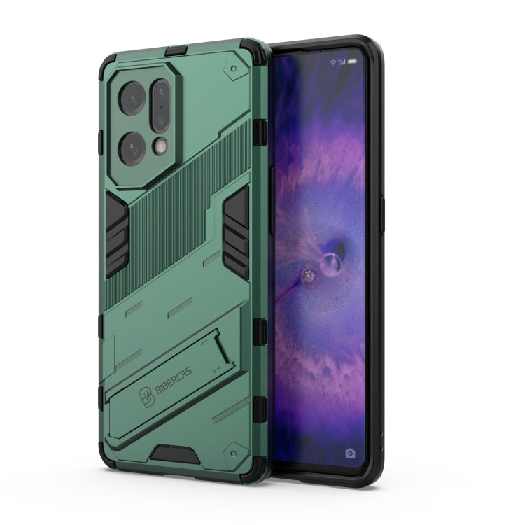 For OPPO Find X5 Punk Armor 2 in 1 PC + TPU Shockproof Phone Case with Invisible Holder