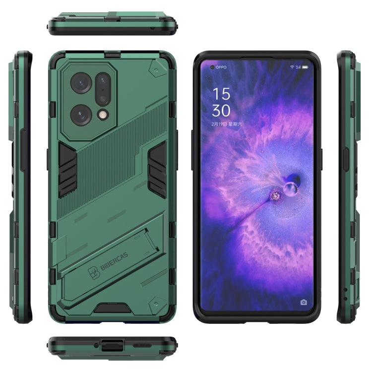 For OPPO Find X5 Punk Armor 2 in 1 PC + TPU Shockproof Phone Case with Invisible Holder