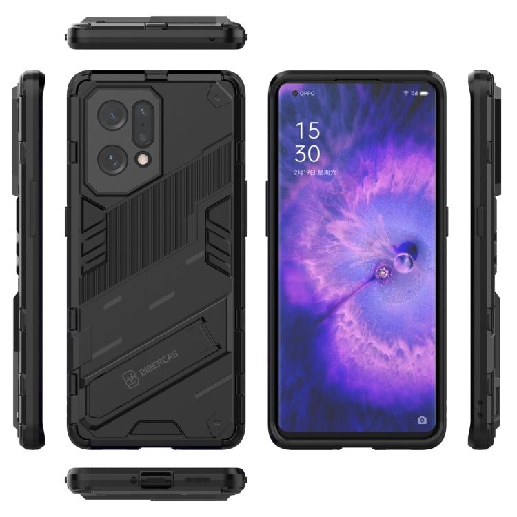 For OPPO Find X5 Punk Armor 2 in 1 PC + TPU Shockproof Phone Case with Invisible Holder