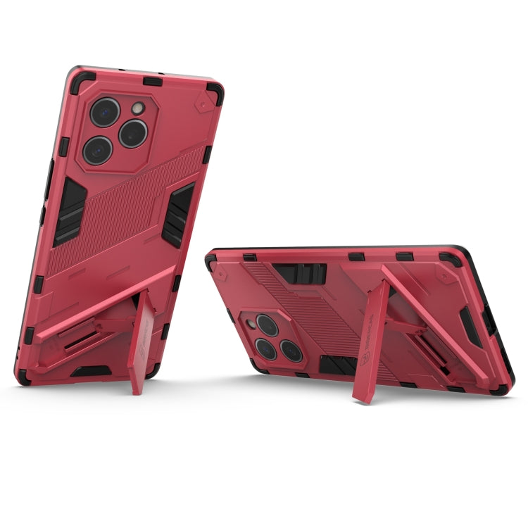For Honor 60 SE Punk Armor 2 in 1 PC + TPU Shockproof Phone Case with Invisible Holder
