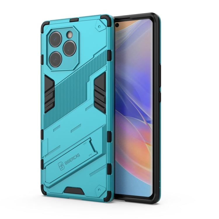 For Honor 60 SE Punk Armor 2 in 1 PC + TPU Shockproof Phone Case with Invisible Holder