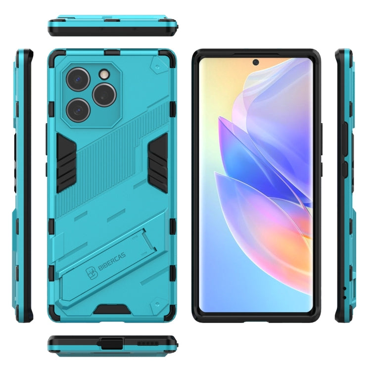 For Honor 60 SE Punk Armor 2 in 1 PC + TPU Shockproof Phone Case with Invisible Holder