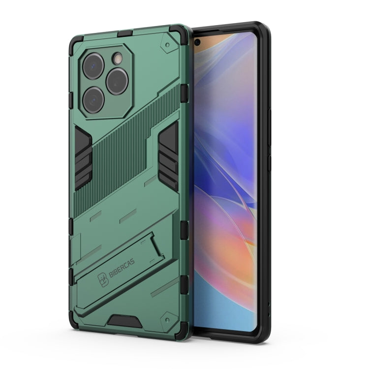 For Honor 60 SE Punk Armor 2 in 1 PC + TPU Shockproof Phone Case with Invisible Holder