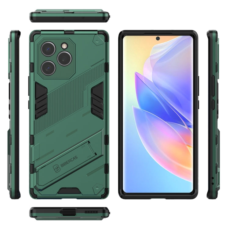 For Honor 60 SE Punk Armor 2 in 1 PC + TPU Shockproof Phone Case with Invisible Holder