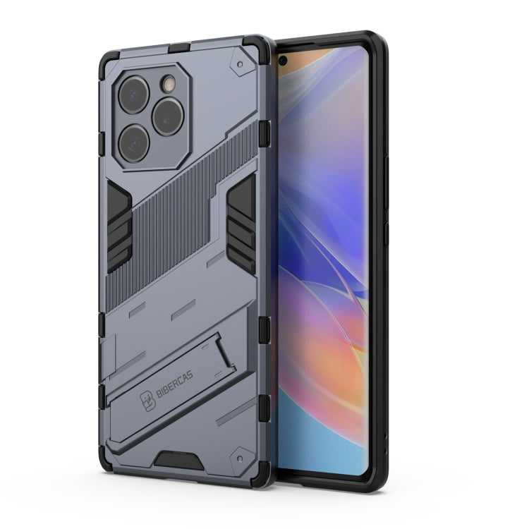 For Honor 60 SE Punk Armor 2 in 1 PC + TPU Shockproof Phone Case with Invisible Holder