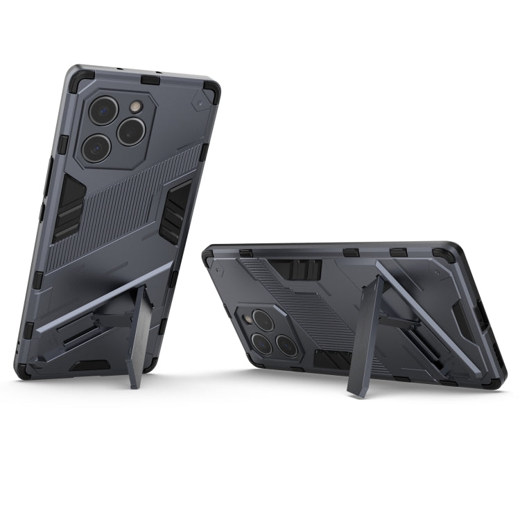 For Honor 60 SE Punk Armor 2 in 1 PC + TPU Shockproof Phone Case with Invisible Holder