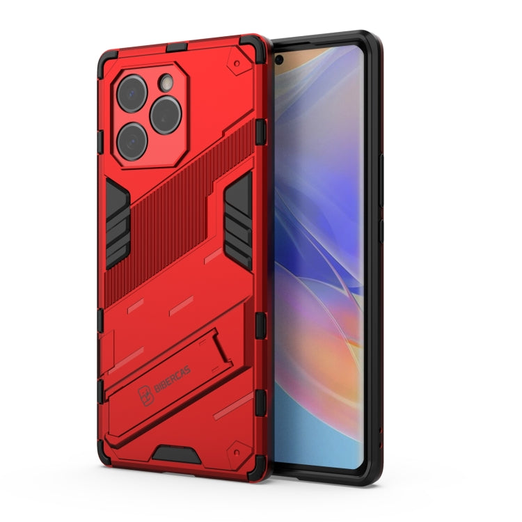 For Honor 60 SE Punk Armor 2 in 1 PC + TPU Shockproof Phone Case with Invisible Holder