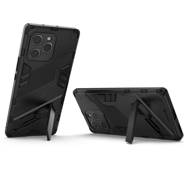 For Honor 60 SE Punk Armor 2 in 1 PC + TPU Shockproof Phone Case with Invisible Holder