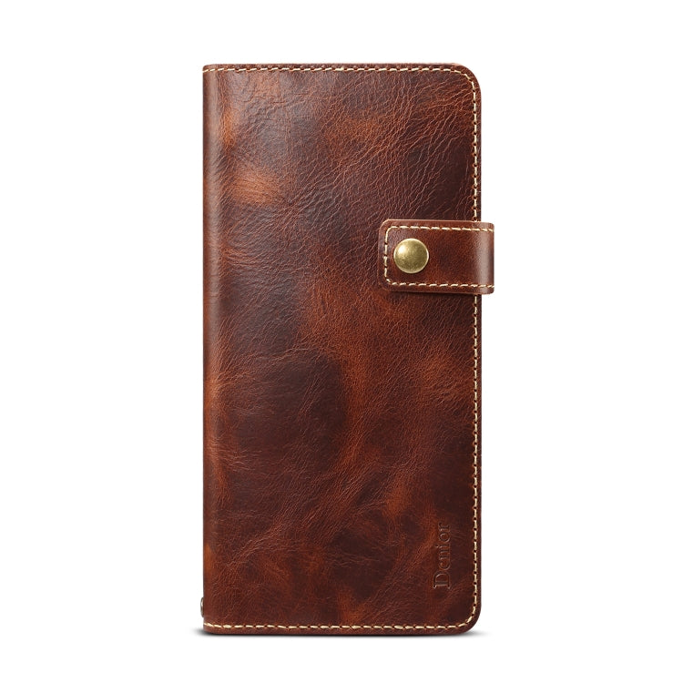 For Galaxy S10 Plus Denior Oil Wax Cowhide DK Magnetic Button Horizontal Flip Leather Case with Holder & Card Slots & Wallet