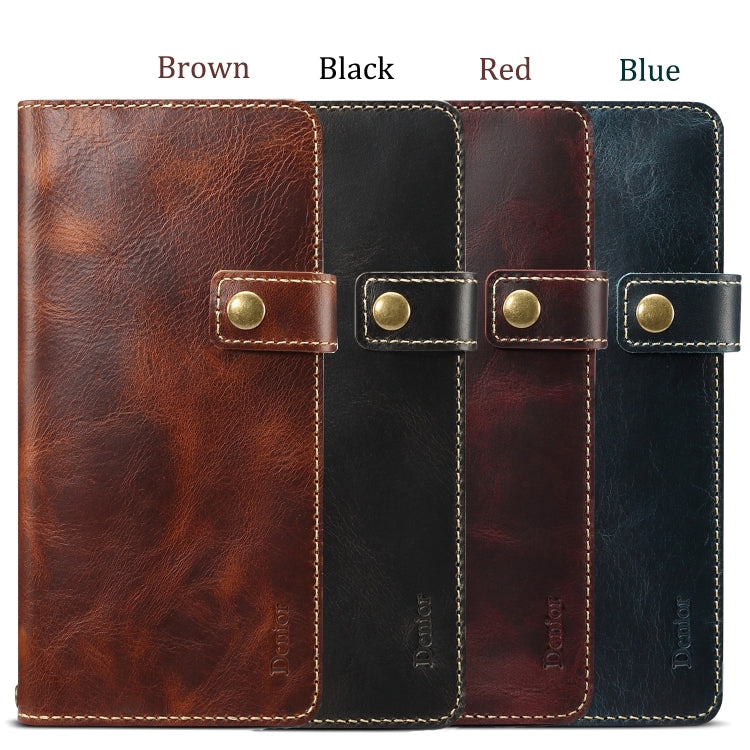 For Galaxy S10 Plus Denior Oil Wax Cowhide DK Magnetic Button Horizontal Flip Leather Case with Holder & Card Slots & Wallet