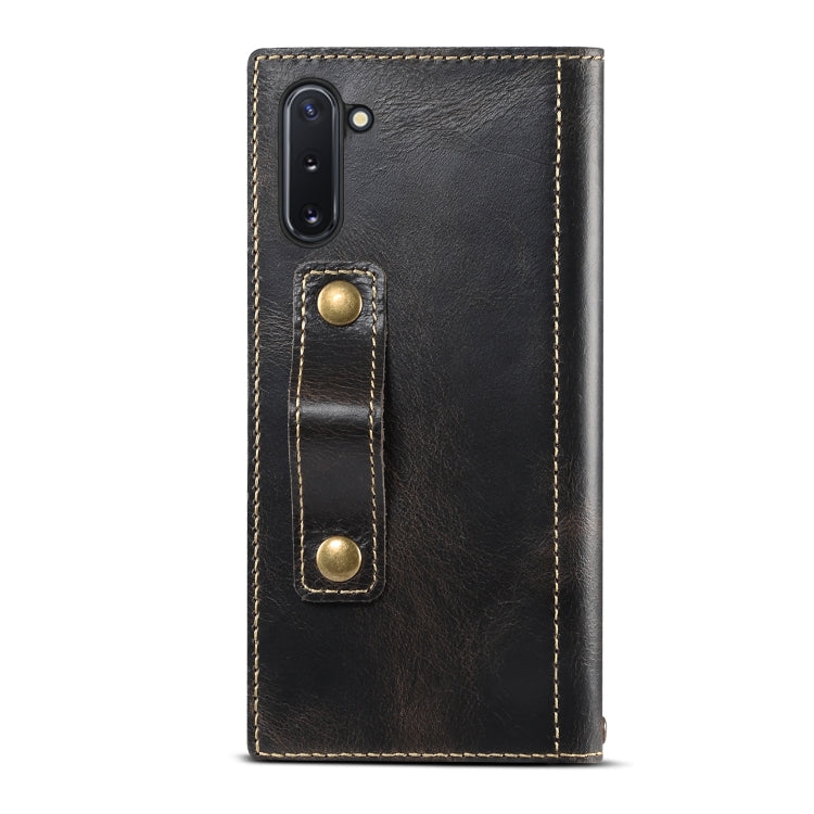 For Galaxy Note 10 Denior Oil Wax Cowhide DK Magnetic Button Horizontal Flip Leather Case with Holder & Card Slots & Wallet